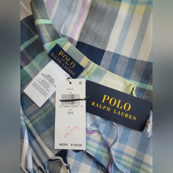 POLO Ralph Lauren Multicolored Plaid Scarf/Shawl/Wrap - Picture 2 of 4